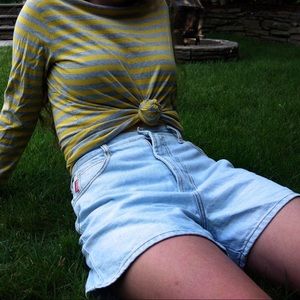 Light wash denim vintage shorts